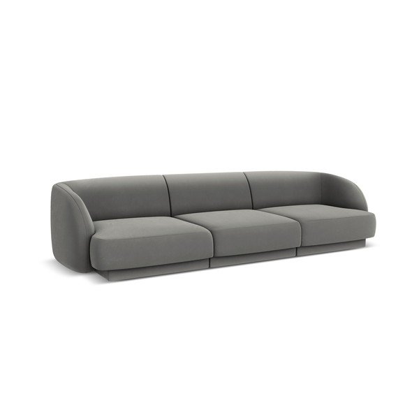 Siva baršunasta sofa 259 cm Miley - Micadoni Home-image-2