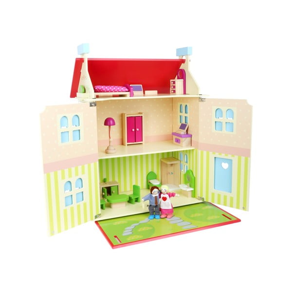 Drvena kućica s krovom koji se može skinuti za lutke Legler Doll