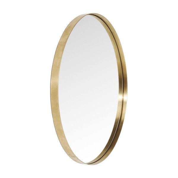 Okruglo ogledalo s mesinganim okvirom Kare Design Round Curve, ⌀ 100 cm-image-1