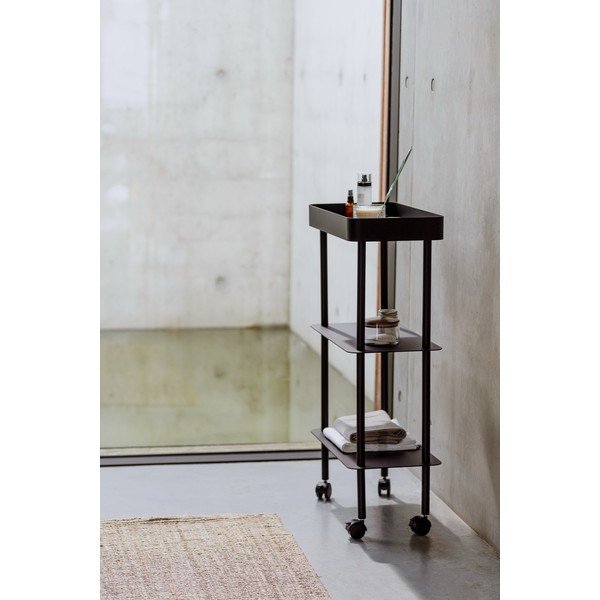 Crni metalni regal na kotačima 60x97x30 cm Nolle – noo.ma-image-4