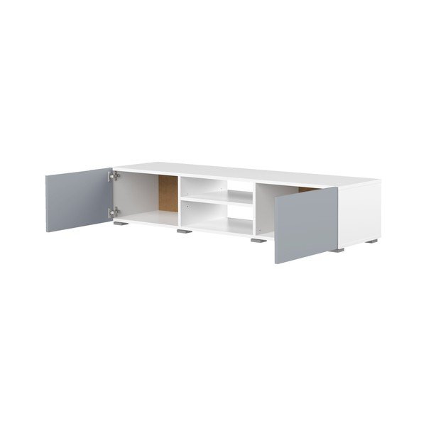 Bijela/siva TV komoda 140x31 cm Podium – TemaHome-image-3