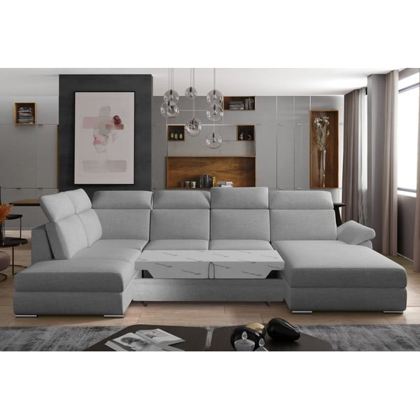 Svijetlo siva sklopiva kutna garnitura (s lijevim kutom/u obliku slova "U") Evanell – ELTAP-image-2