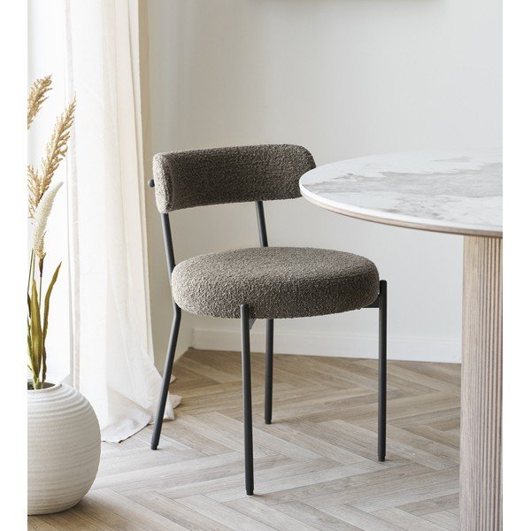 Smeđa podstavljena blagovaonska stolica Badalona – House Nordic-image-1