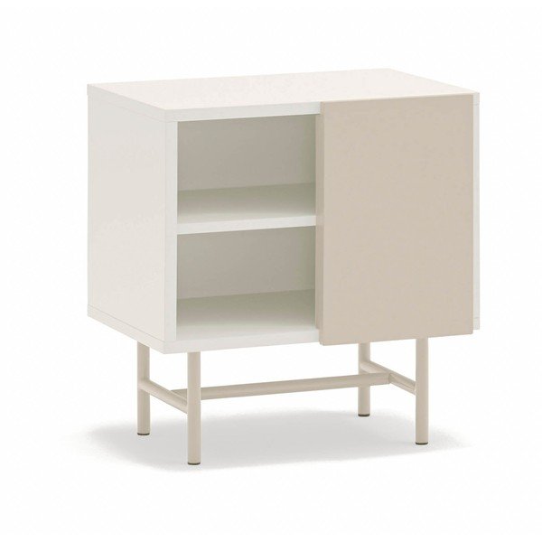 Bež/krem noćni ormarić u mat dekoru s policama Nube – Teulat-image-3