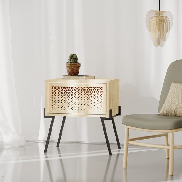 Noćni ormarić u prirodnoj boji Naive – Kalune Design-image-4