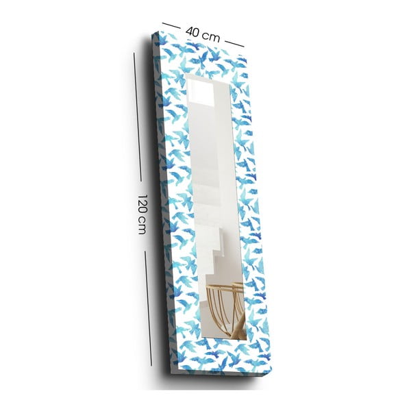 Zidno ogledalo s drvenim okvirom 40x120 cm - Wallity-image-4