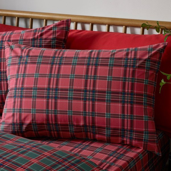 Crvena/tamno zelena posteljina za krevet za jednu osobu 135x200 cm Tartan Check – Catherine Lansfield-image-3