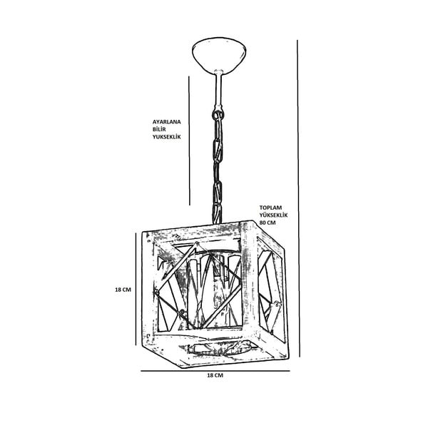 Smeđa viseća svjetiljka s drvenim sjenilom/s metalnim sjenilom Zikzak Cam – Opviq lights-image-2