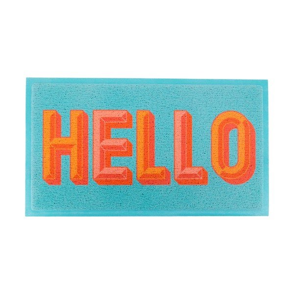 Otirač od reciklirane plastike 40x70 cm Blue Hello – Artsy Doormats