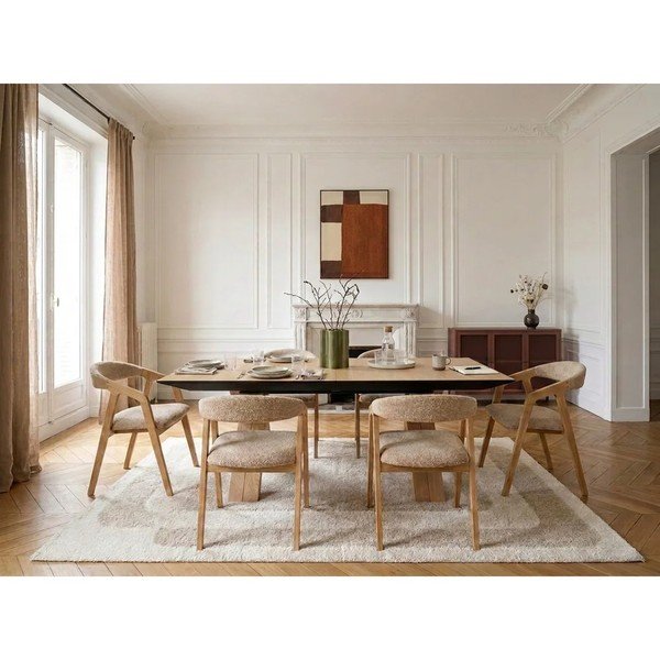 Proširiv blagovaonski stol s dodatnom pločom s pločom stola u dekoru hrasta 100x160 cm Martha – Bobochic Paris-image-1