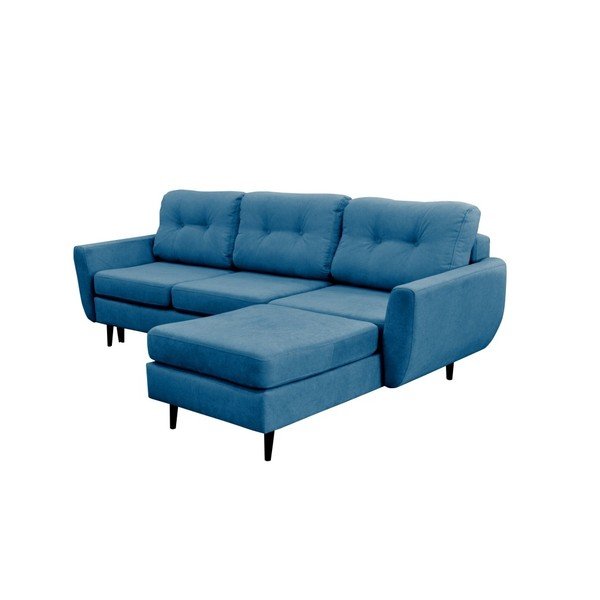 Tirkizna kutna garnitura na razvlačenje s crnim nogama Mazzini Sofas Hortensia, desni kut-image-4