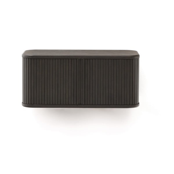 Tamno smeđi zidni ormarić za ispod umivaonika u dekoru jasena 90x40 cm Mailen – Kave Home