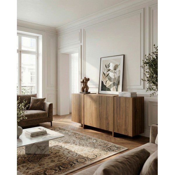 Komoda u dekoru hrasta u prirodnoj boji 180x79x40 cm Volia – Marckeric-image-4