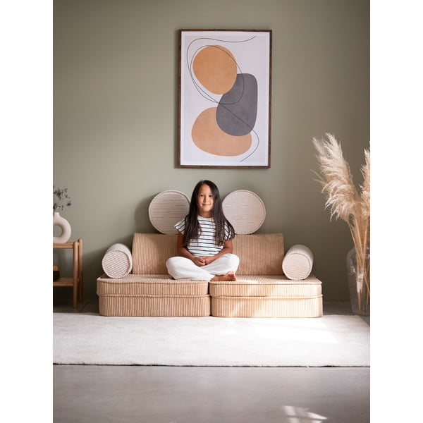 Svjetlo smeđi dječji kauč od samta 132 cm Settee – Wigiwama-image-4