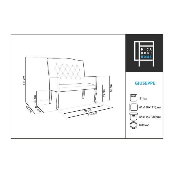Crvena dupla sofa Micadoni Home Giuseppe-image-1