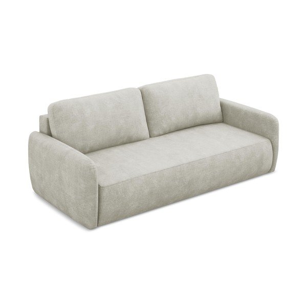Krem sklopiva/s prostorom za pohranu sofa od šenila 218 cm Lilo – Makamii-image-2