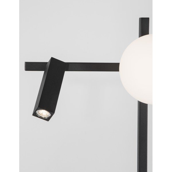 Bijela/crna metalna LED stojeća svjetiljka sa savitljivom konstrukcijom sa staklenim sjenilom (visina 150 cm) Joline – Nova Luce-image-3