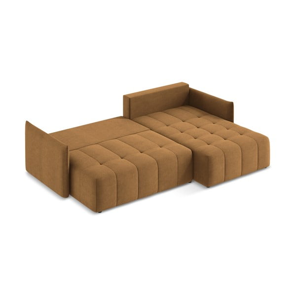 Sklopiva/s prostorom za odlaganje kutna garnitura boja terakote (s desnim kutom/s ležaljkom) Moku – Makamii-image-4