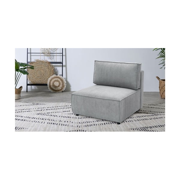 Svijetlo siva modularna sjedeća garnitura od samta (srednji modul ) Nihad modular – Bobochic Paris-image-1