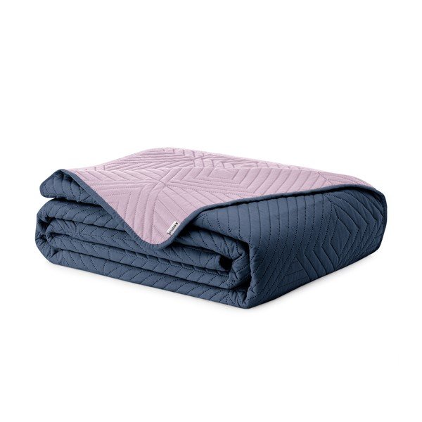 Ružičasti/tamno sivi prošiven prekrivač od mikrovlakana 240x260 cm Softa – Restilo