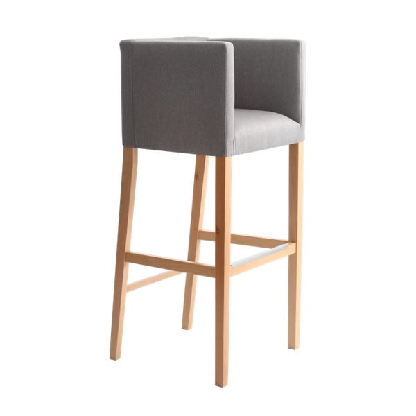Siva barska stolica s naslonima za ruke i prirodnim nogama Custom Form Wilton