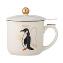 Krem šalica s božićnim motivom s cjedilom od kamenine 300 ml Valentin – Bloomingville