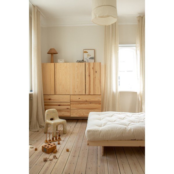 Krevet od masivnog bora s podnicom 90x200 cm u prirodnoj boji Kanso – Karup Design-image-4