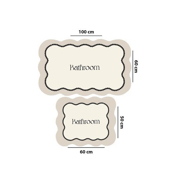 Krem kupaonske prostirke u setu 2 kom 60x100 cm Bounde – Foutastic-image-2