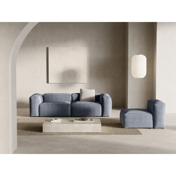 Prljavo plava sofa od samta 264 cm Bergamo – Cosmopolitan Design-image-4