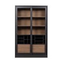 Crna/u prirodnoj boji vitrina od masivnog bora s kliznim vratima 125x200 cm James – WOOOD