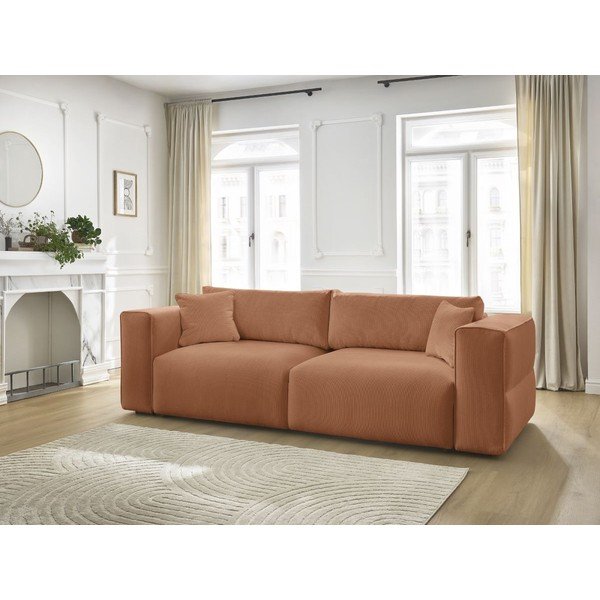 Narančasta sklopiva/s prostorom za odlaganje sofa 265 cm Ezechiel – Bobochic Paris-image-1