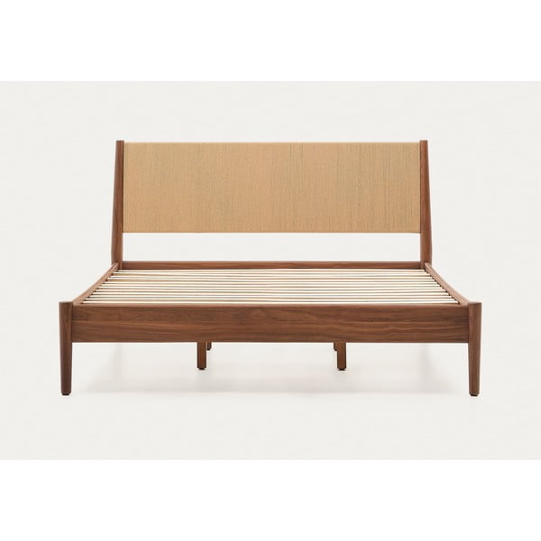 Tamno smeđi bračni krevet s podnicom 160x200 cm Elan – Kave Home-image-3