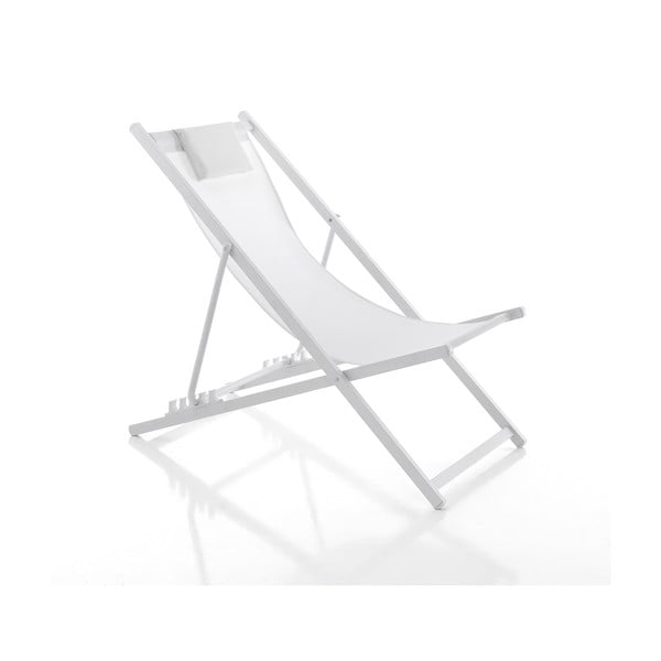 Bijela metalna sklopiva vrtna ležaljka Milos – Tomasucci