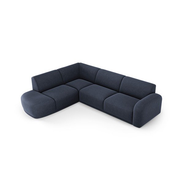 Tamno plava baršunasti kutna garnitura Erin – Micadoni Home-image-4