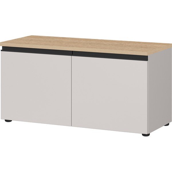 Sivo-bež/u svijetloj prirodnoj boji ormarić za cipele s klupom 96x49x41 cm Cormano – Germania