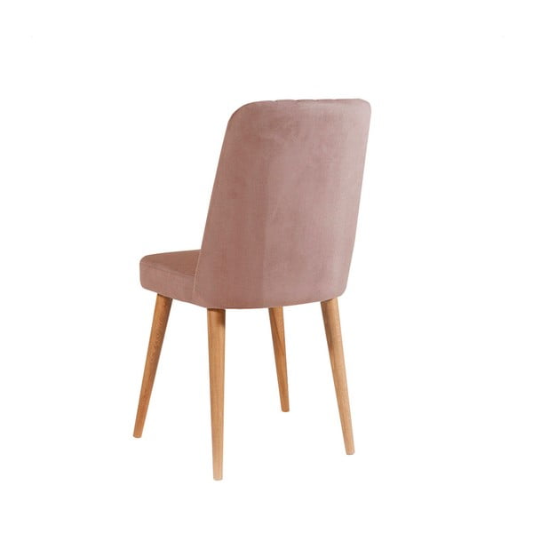 Svijetlo ružičasta baršunasta blagovaonska stolica Stormi Sandalye – Kalune Design-image-1