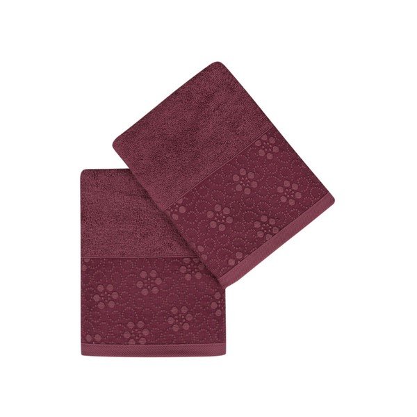 Set od 2 tamnocrvena ručnika od čistog Grande pamuka, 50 x 90 cm-image-2
