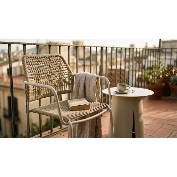 Bež/u prirodnoj boji metalna vrtna stolica Jable – Bizzotto-image-1