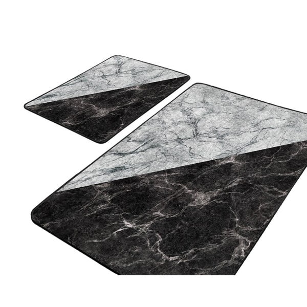 Crno-bijele kupaonske prostirke u setu 2 60x100 cm - Mila Home-image-4