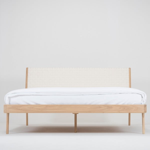 Krevet od punog hrasta s bijelim uzglavljem Gazzda Fawn, 160 x 200 cm-image-3