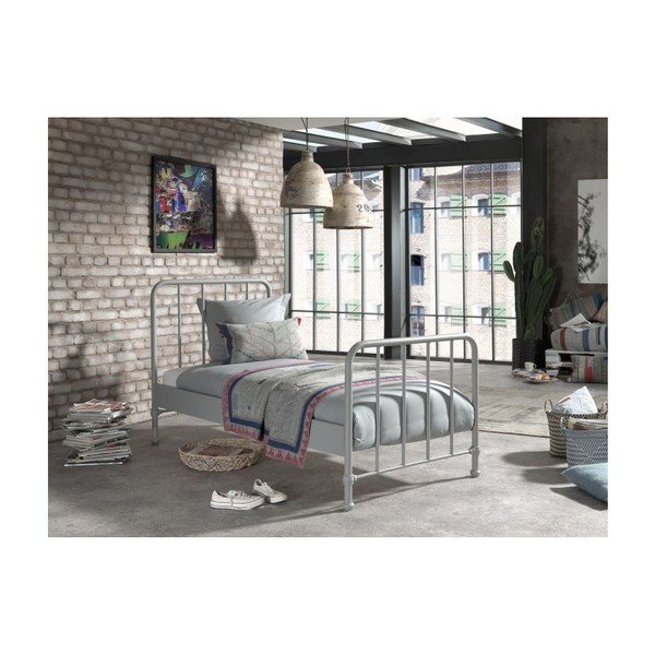 Sivi dječji krevet 90x200 cm Bronxx - Vipack-image-1