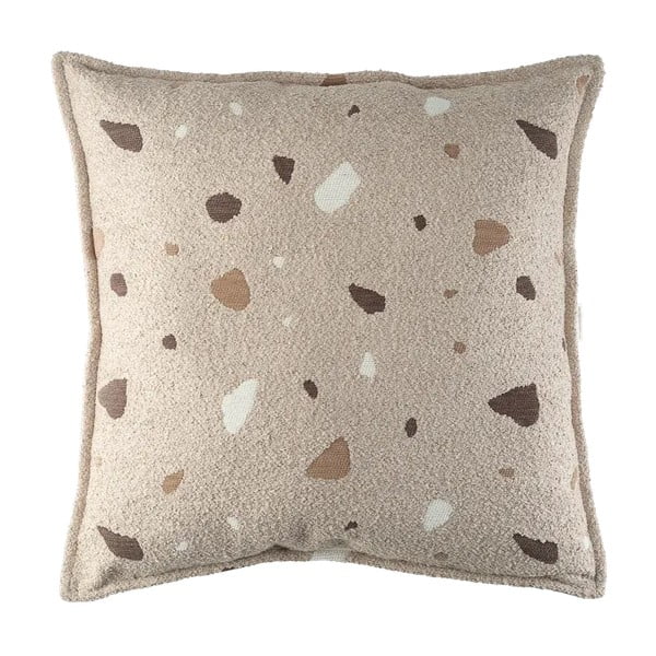 Svjetlo smeđi dječji jastuk za sjedenje od bouclé tkanine/od šenila Terrazzo Block – Wigiwama