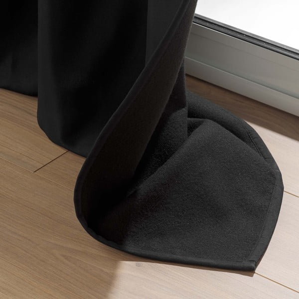 Crna termo izolacijska zavjesa od mikrovlakana 135x260 cm Micropolar – douceur d'intérieur-image-3