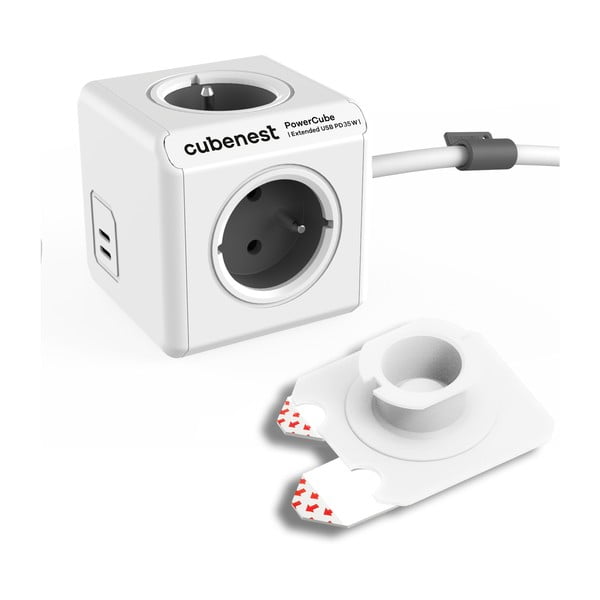 Razdjelnik utičnica 13 cm PowerCube Extended USB – Cubenest