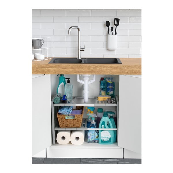 Polica za ormarić ispod umivaonika podesive širine Compactor Expandable Shelf-image-1