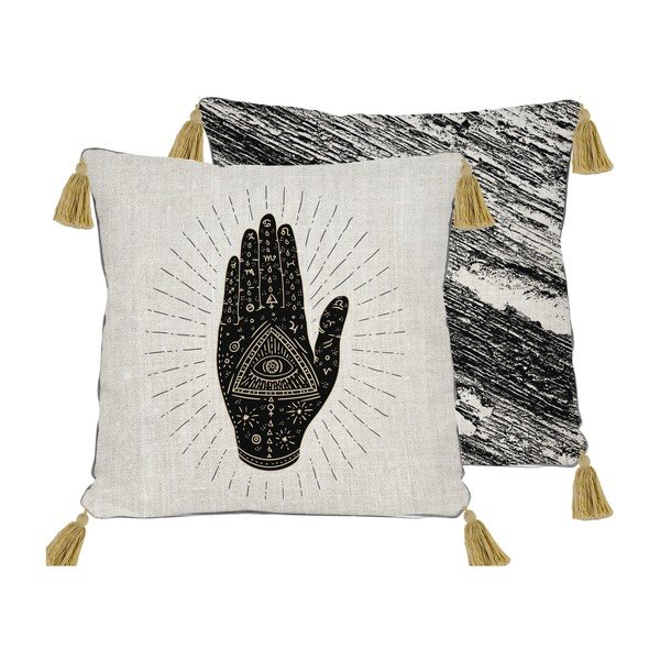 Crni-bež jastuk Madre Selva Hand 45 x 45 cm-image-1