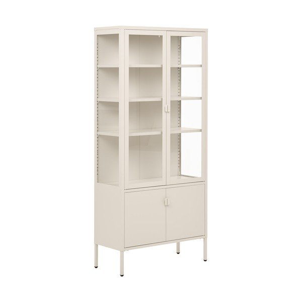 Krem željezna vitrina 80x180x35 cm Brisbane – House Nordic