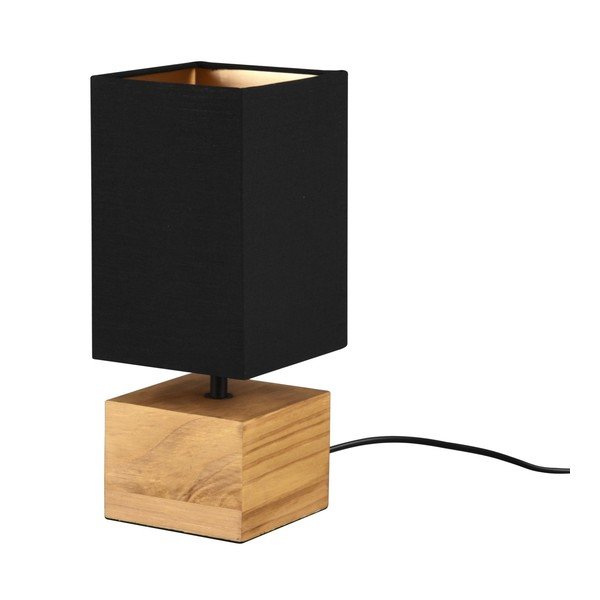 Crna/u prirodnoj boji stolna lampa s tekstilnim sjenilom (visina 30 cm) Woody – Reality