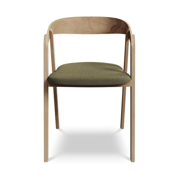 Zelena blagovaonska stolica od masivnog drveta Erika – Makamii-image-1