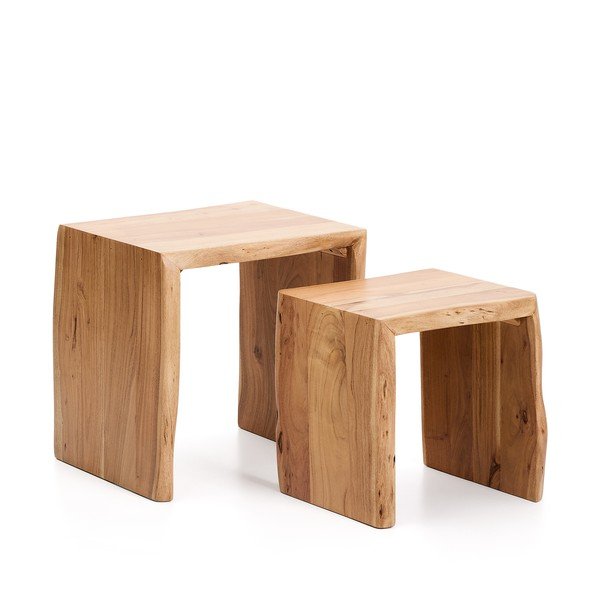 Pomoćni stolići u setu 2 kom od masivnog bagrema 40x50 cm Lomiri – Kave Home